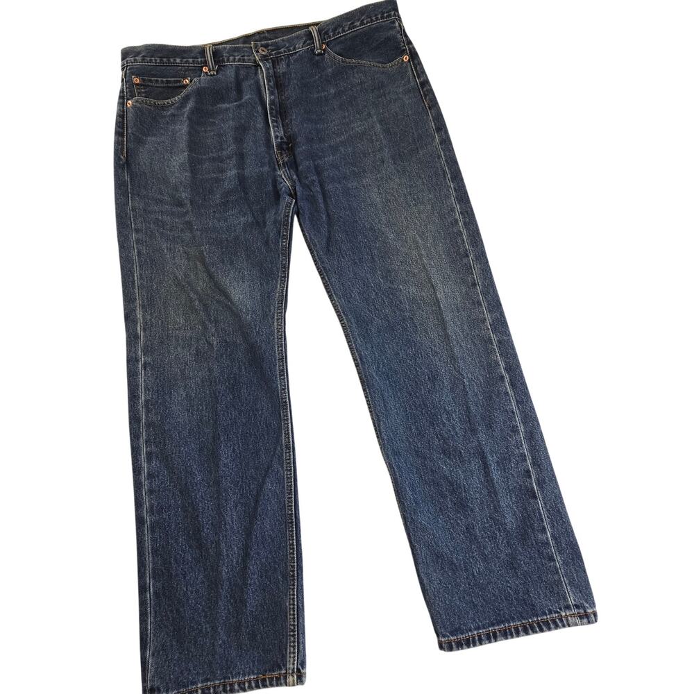 Levi's Jeans 505 Blue Mens 42x30 Straight Leg Regular Fit Cotton Zip Fly Y2K